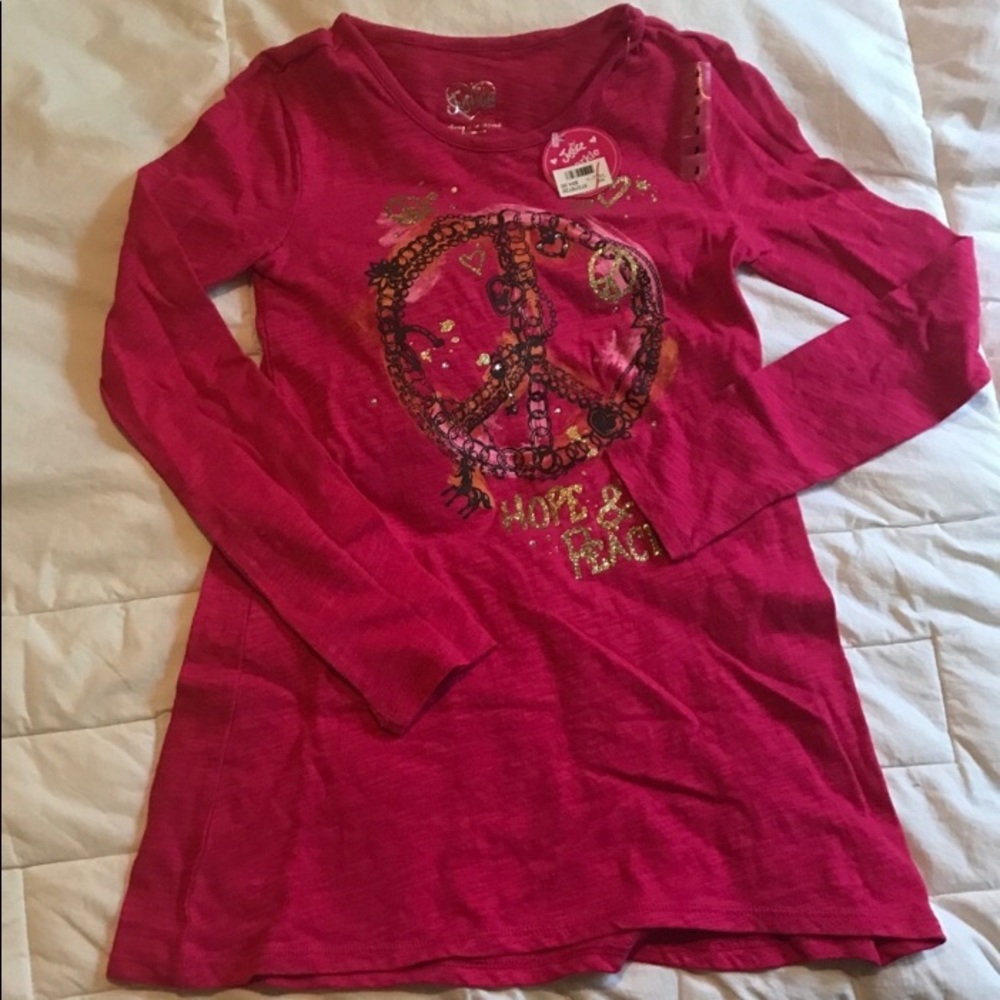 Justice peace long sleeve girl tee